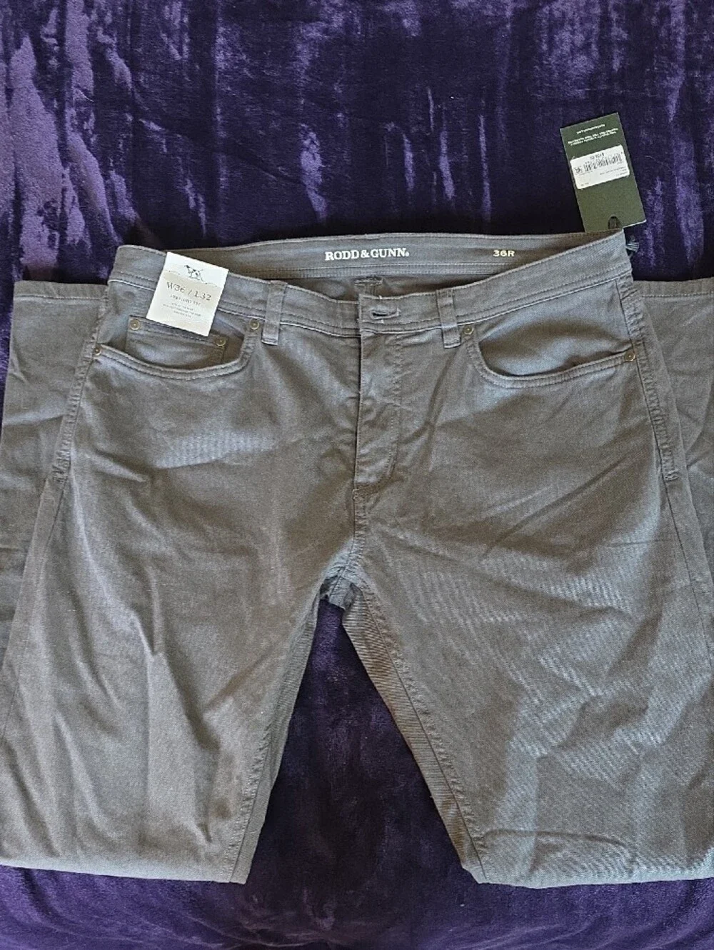 Rodd & Gunn Men's Olive Chino Trousers 36x32 Unaltered